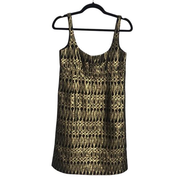 NWT Milly of New York Black and Gold Patterned Dress - Size 6 - Picture 5 of 10
